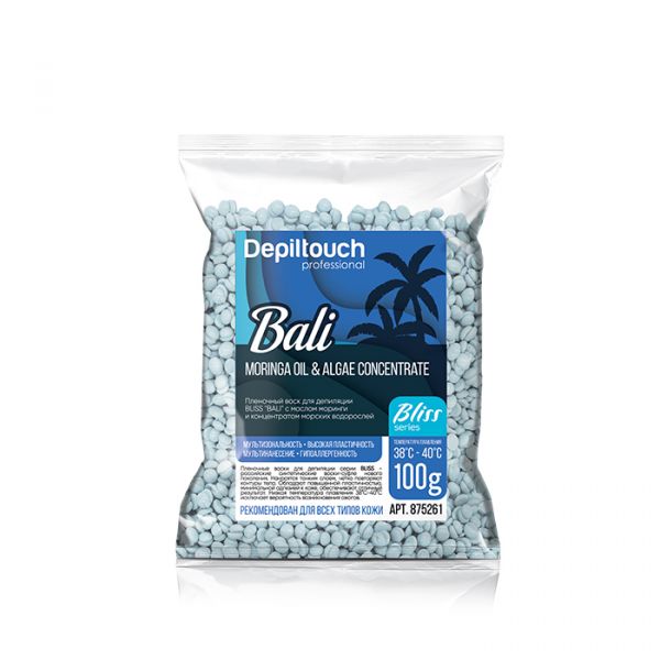 Depiltouch Полимерный пленочный воск Bali Bliss с маслом моринги и концентратом водорослей 100 г