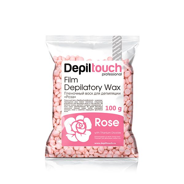 Depiltouch Натуральный пленочный воск Rose с ароматом розы 100 г
