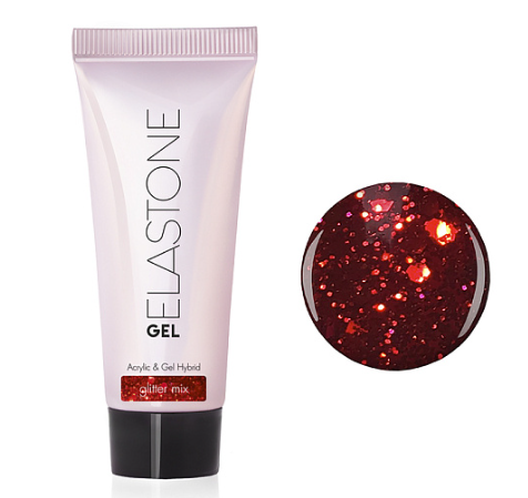 Ru Nail Гибрил акрила и геля Elastone gel (Glitter mix) 18мл №7058