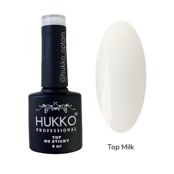 Hukko Professional, Топ для гель лака без липкого слоя молочный, Top Milk, 8мл