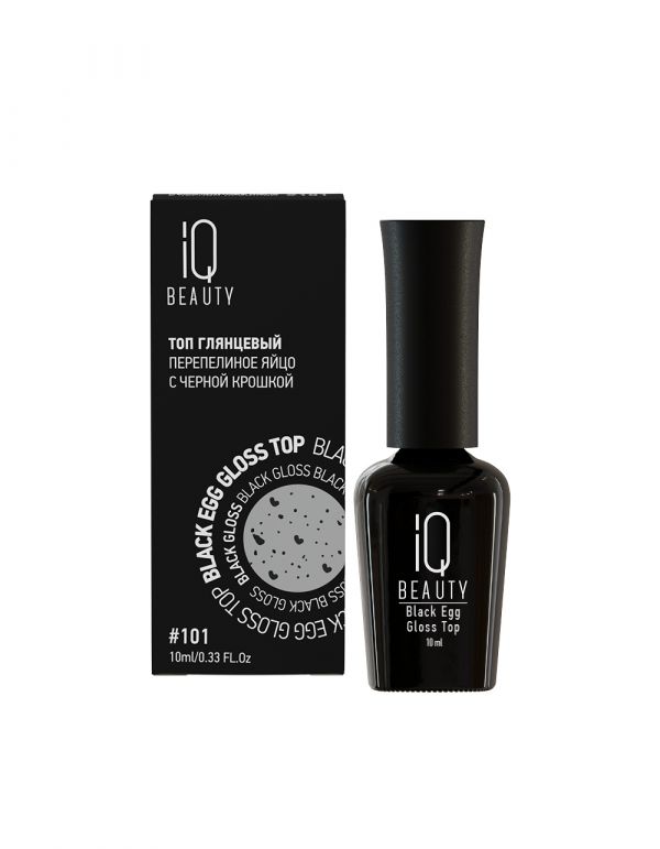 Топ глянцевый перепелиное яйцо с черной крошкой №101 IQ BEAUTY BLACK EGG GLOSS TOP, 10мл