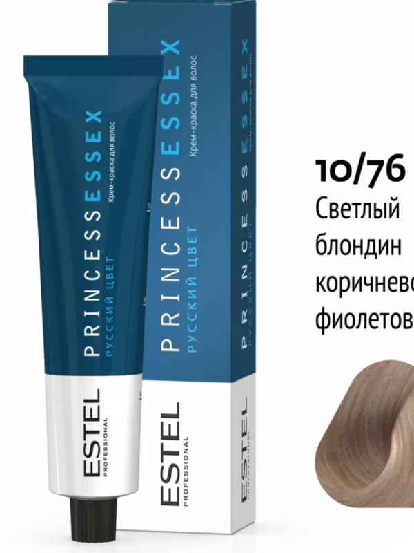 10/76 Крем-краска Estel Princess Essex, Светлый блондин коричнево-фиолетовый/снежный лотос