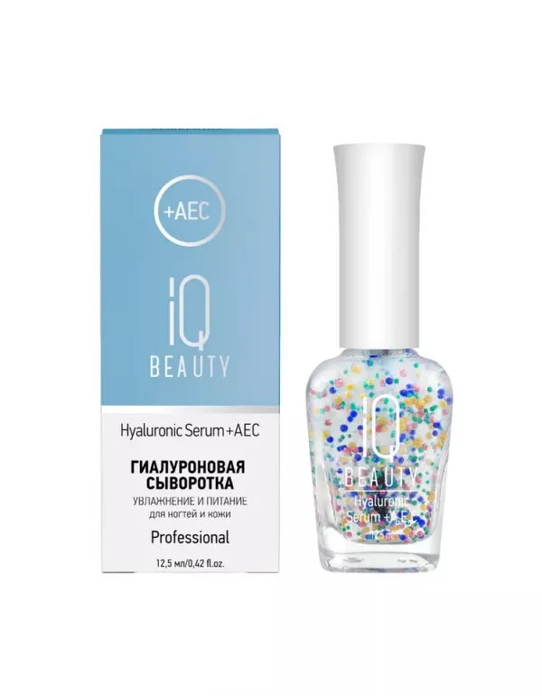 Гиалуроновая сыворотка для увлажнения ногтей и кутикулы IQ BEAUTY Hualuronic Serum + AES, 12,5мл