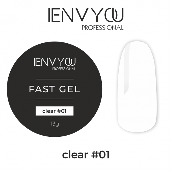 I Envy You, Гель моделирующий жесткий FAST GEL CLEAR №01, 13гр