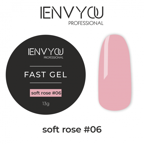 I Envy You, Гель моделирующий жесткий FAST GEL SOFT ROSE №06, 13гр