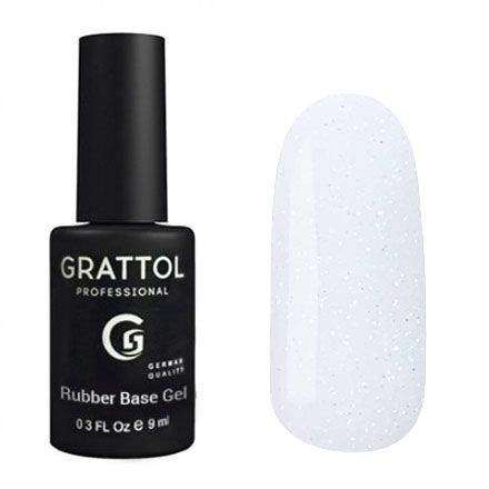 Grattol Rubber Glitter Камуфлирующая база №01 9мл