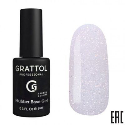 Grattol Rubber Glitter Камуфлирующая база №04 9мл