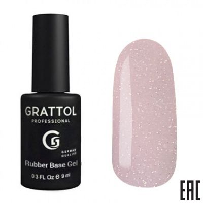 Grattol Rubber Glitter Камуфлирующая база №05 9мл