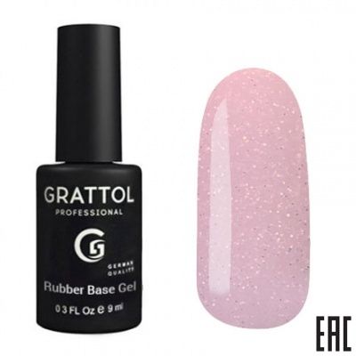 Grattol Rubber Glitter Камуфлирующая база №07 9мл