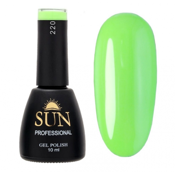 Sun Professional, Гель-лак №220, 10мл, Изумрудный остров (неон)