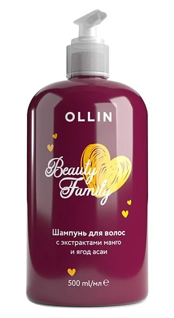 Шампунь для волос OLLIN BEAUTY FAMILY с экстрактом манго и ягод асаи 500мл