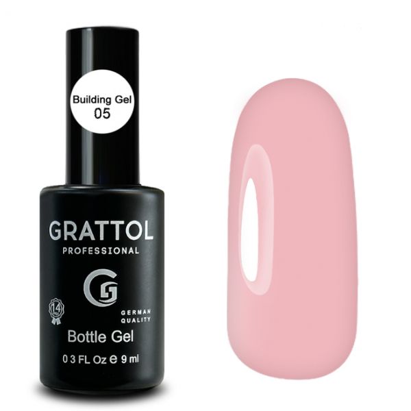 Гель для наращивания во флаконе с кистью GRATTOL GEL BOTTLE 05, 9мл