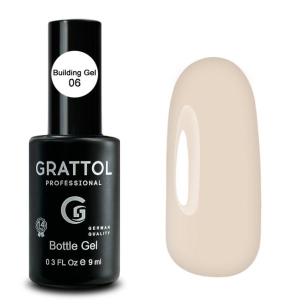 Гель для наращивания во флаконе с кистью GRATTOL GEL BOTTLE 06, 9мл