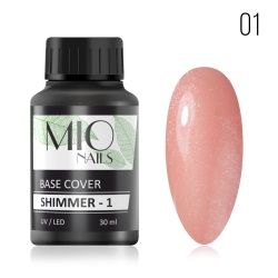 Mio Nails Base Cover Luxe Shimmer камуфлирующая каучуковая база № 01 30мл