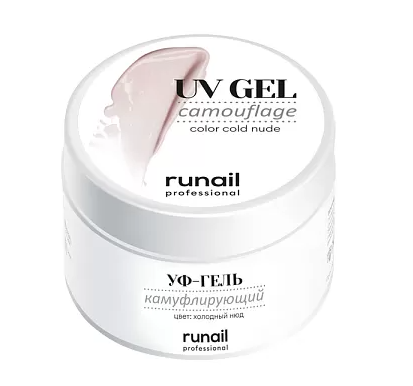 Ru Nail, Камуфлирующий УФ-гель, №4072, 15г, (цвет холодный нюд)