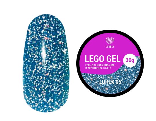 Гель для наращивания и укрепления светоотражающий Lovely, Lego Gel Lurex 05, 30гр