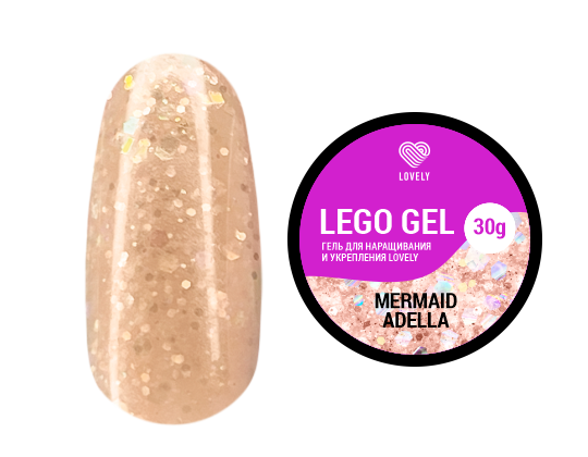 Гель для наращивания и укрепления Lovely, Lego Gel Mermaid Adella, 30гр