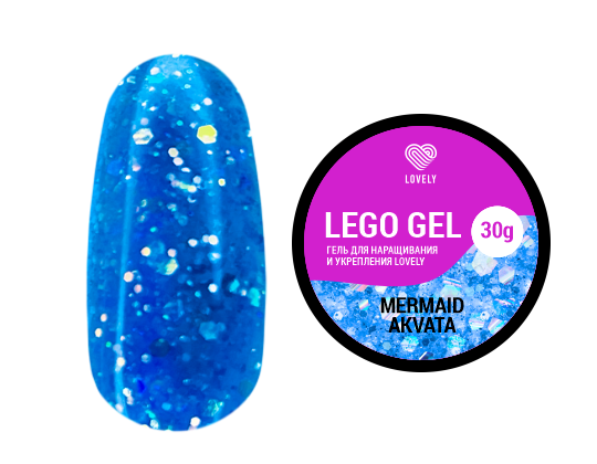 Гель для наращивания и укрепления Lovely, Lego Gel Mermaid Akvata, 30гр