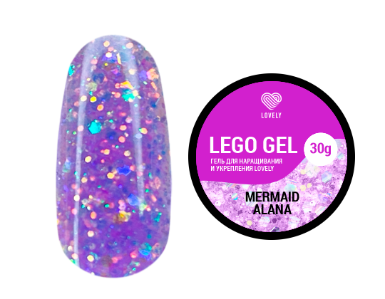 Гель для наращивания и укрепления Lovely, Lego Gel Mermaid Alana, 30гр