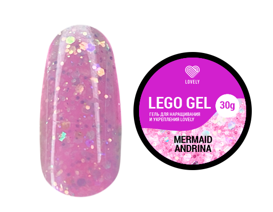 Гель для наращивания и укрепления Lovely, Lego Gel Mermaid Andrina, 30гр