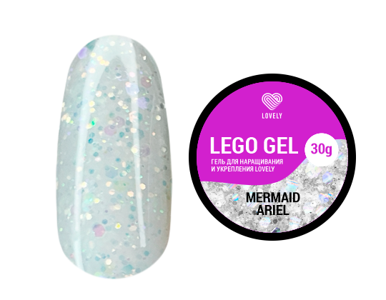 Гель для наращивания и укрепления Lovely, Lego Gel Mermaid Ariel, 30гр