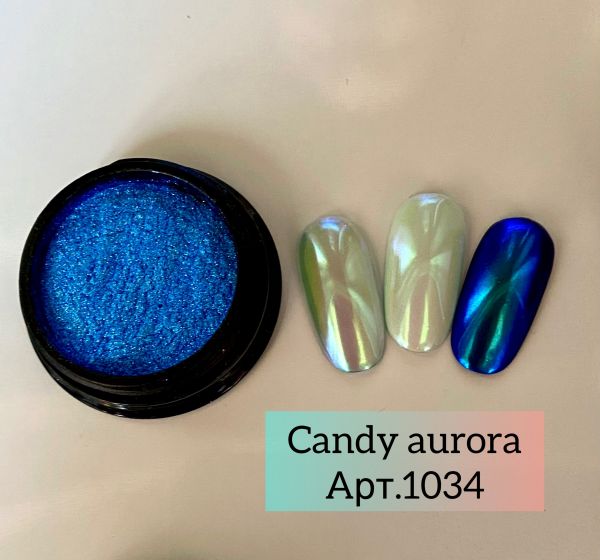 Втирка для ногтей "Candy Aurora" морская цв. радужная (супер мелкий помол). арт. 1034