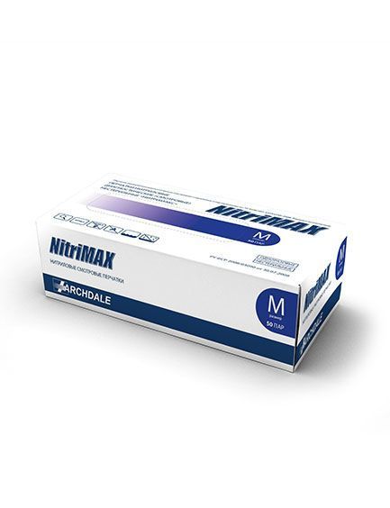 Archdale NitriMax, Перчатки нитриловые, неопудренные, размер М, (цвет фиолетовый), 50 пар