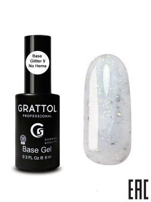 Grattol Rubber Glitter Камуфлирующая база №09 9мл